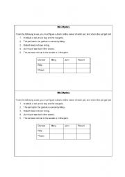 English Worksheet: Mini Mystery