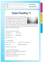 English Worksheet: Super Reading Series 11