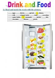 English Worksheet: Drink and Food