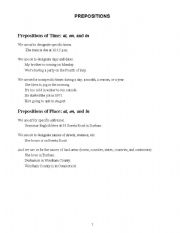 English worksheet: Prepositions