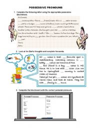 English Worksheet: Possesives