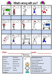 English Worksheet: Whats wrong with you (Illness)