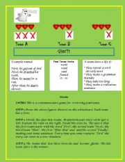 English worksheet: past tense simple game