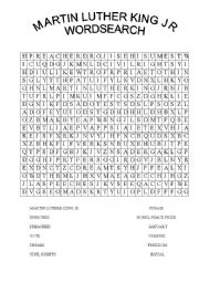 Martin Luther King Jr Wordsearch