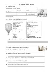 English worksheet: Hot-Air Baloon Invention