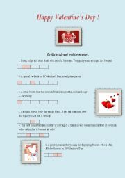 English Worksheet: HAPPY VALENTINES DAY!