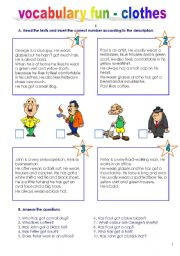 English Worksheet: vocabulary fun_clothes (21.01.12)