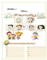 English Worksheet: family members