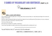 Games with words and sentences -  Part 1 on 5.