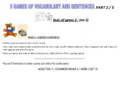 English Worksheet: Games with words and sentences - Part 2 on 5.