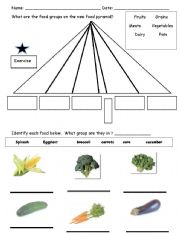 English Worksheet: food pyramid vegetable worksheet