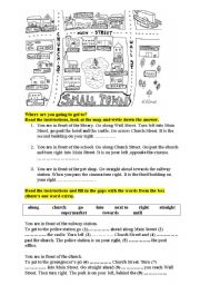 English Worksheet: DIRECTIONS