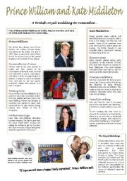 English Worksheet: Prince William and Kate Middleton wedding ( 5/6 )