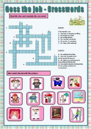 English Worksheet: Job crosswords