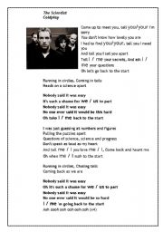 English Worksheet: Song: The Scientist