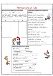 English Worksheet: Prepositions of Time