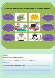 English Worksheet: the simple present / the present continuous
