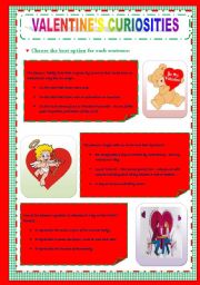 English Worksheet:  VALENTINES CURIOSITIES