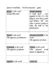English Worksheet: Word Connection Game on Sports