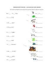 English worksheet: demonstratives-questions and short answers