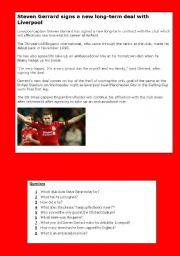 English worksheet: Steve Gerrard