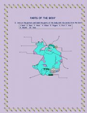 English worksheet: Parts of the body