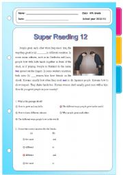 English Worksheet: Super Reading Series 12. 