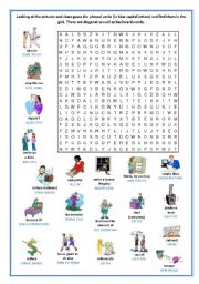 English Worksheet: 20 phrasal verbs - wordsearch