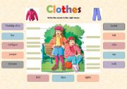 English Worksheet: Clothes