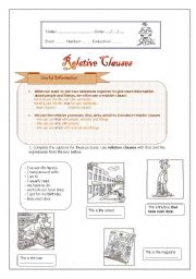 English Worksheet: Relative Clauses