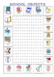 English Worksheet: SCHOOL OBJECTS