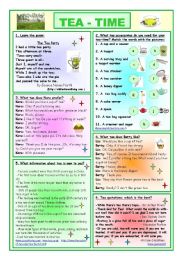 English Worksheet: Tea-Time