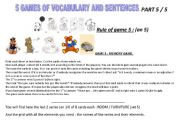 English Worksheet: Games with words and sentences - Part 5 on 5.