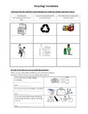 Recycling/ Vocabulary activity