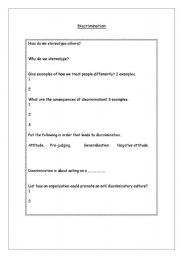 English worksheet: Discrimination