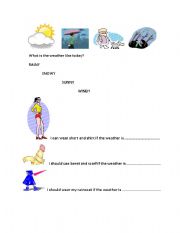 English worksheet: weather