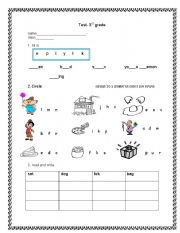 English worksheet: worksheet- can be a test for the 3rd or 4th grade