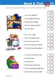 English Worksheet: Read & Tick #11