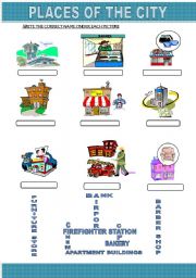 English Worksheet: City places