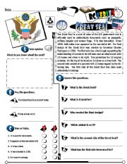 English Worksheet: RC Series_U.S Edition_12 Great Seal (Fully Editable + Key) 