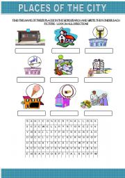 English Worksheet: City Places -2nd worksheet