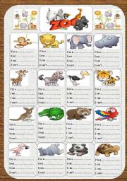 English Worksheet: zoo animals