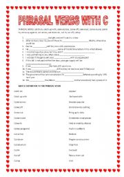 English Worksheet: PHRASAL VERBS WITH C