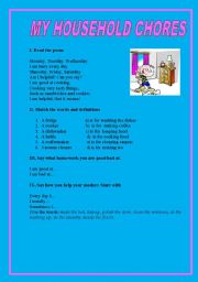 English worksheet: household chores