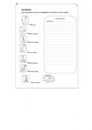 English Worksheet: writing about daily activities