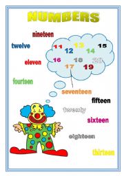 English Worksheet: numbers 11 - 20 matching