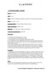 English Worksheet:  A FOUR-WORD  STORY