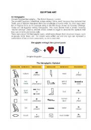 English Worksheet: Egyptian art