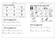 English Worksheet: Alphabet letters t-z