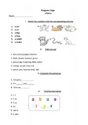 English worksheet: Pets